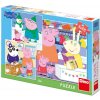 Dino puzzle Prasiatko Peppa: Veselé popoludnie 3x55d