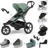 Set 10v1 Thule Urban Glide 3 Mist green s magnetickou sponou + madlo + vanička Mid blue + pláštenky a moskytiéry Thule + Autosedačka Thule Maple Black s ISOFIX základňou Thule Alfi a adaptéry