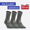 DECATHLON Tenisové ponožky RS 500 vysoké 3 páry sivé 47-50
