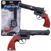 LEAN TOYS Hračkársky revolver s uzáverom, zvuk – čierna