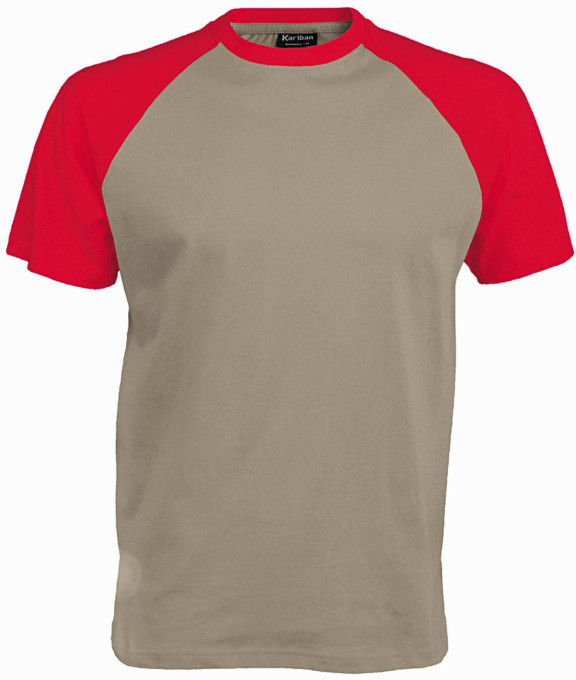 Kariban pánské tričko Base Ball K330 krátký rukáv light grey red od 6,84 €  - Heureka.sk