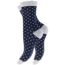 Footstar dámskych 5 párov bavlnených ponožiek Modré bodky pruhy