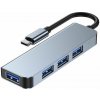 Tech-Protect V1-HUB 4v1 USB adaptér, USB Type-C + 4 x USB-A, sivý