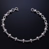 Silver.ag Náramok strieborný, lebky, smrtky Dĺžka: 19cm B1120