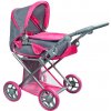 Multifunkčný kočík pre bábiky Baby Mix Elsa sivo-ružový