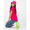 Fuchsia cotton V-neck t-shirt BASIC červená L BASIC Feel Good 5904882227706