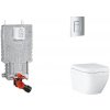 Grohe Uniset - Set predstenovej inštalácie, klozetu, dosky SoftClose a tlačidla Skate Cosmopolitan, Triple Vortex, matný chróm SANI15BB2105