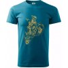 Dirt bike vintage - Klasické pánske tričko vyššej gramáže - M ( Tmavý tyrkys )
