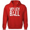Volleyball nápis - Oversized mikina pánska Moon - kratšia + širšia - S ( Červená )