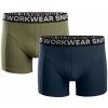 Snickers Workwear Bavlnené boxerky, khaki/modré dvojbalenie veľ. XXXL