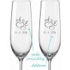 Svadobné poháre na sekt Spojená srdce s monogramy, 2 ks