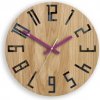 Sammer Dubové nástenné hodiny SLIM- čierna/fialová 33 cm SlimWoodBlackViolet