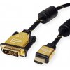 Kábel DVI-D/HDMI M/M 10m, Dual-Link, 3840x2160@30Hz, HQ s ferrit., čierny, G pozl. Konektor, Gold