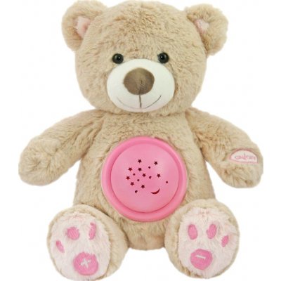 Plyšový zaspávačik medvedík s projektorom Baby Mix ružový Ružová