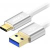 AlzaPower APW-CBTC0071S AluCore USB-A to USB-C 3.2 Gen 1 60W, 5Gbps, 1m, stříbrný