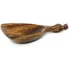 Mitra Bali Drevená lopatka na múku z Bali, kožené pútko, 16 cm