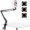 Stojan na rameno stolného počítača Puluz s 20cm LED Vlogging Ring PKT3089B