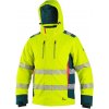 Canis (CXS) Reflexná zimná softshellová bunda CXS BEDFORD WINTER - Žltá / modrá | 2XL