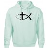 Ježíšova ryba - Oversized mikina pánska Moon - kratšia + širšia - XL ( Frost )
