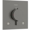 Hansgrohe Ecostat Comfort E Termostatická batéria pod omietku, na 2 spotrebiče, kefovaný čierny chróm 33711340-HG