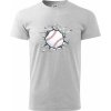 Baseball lopta v triku - Klasické pánske tričko vyššej gramáže - XL ( Svetlosivý melír )