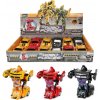 Teddies Transformer auto/robot kov/plast 13cm, 3 farby, na spätné natiahnutie