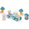 Didaktický traktor so zvieratkami My First Tractor BB Abrick Écoiffier 25 dielov s prívesom a kockami od 12 mes