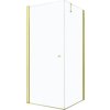 MEXEN/S - PRETORIA sprchovací kút 90x80, transparent, zlatá 852-090-080-50-00