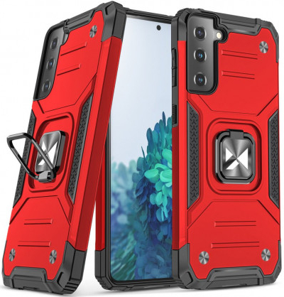 Púzdro MG Ring Armor Samsung Galaxy S21 Plus 5G, červené