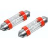 COMPASS Žiarovka 4LED 12V suf.11X39 SV8.5 červená 2 ks 33722