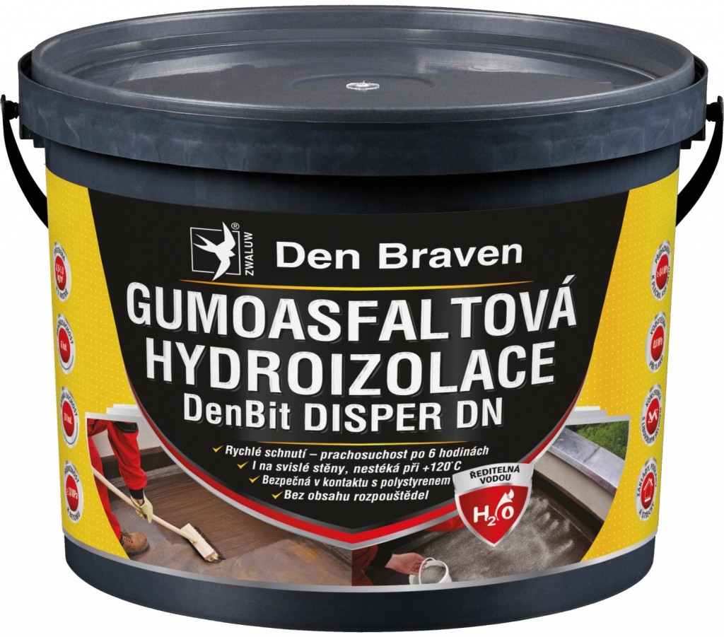 Den Braven Den Braven - Gumoasfaltová hydroizolácia DenBit DISPER DN, vedro, 10 kg, čierna