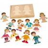 Adam Toys Drevená magnetická skladačka v obliekaní - Holka a chlapec Adam Toys