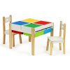 Eco Toys drevený nábytok pre deti súprava stôl + 2 stoličky