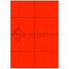 Labelea Samolepiace etikety 105x74 mm signálne farebné papierové, na hárku A4, pre laserovú tlač, Farba etikiet Signálna červená, Počet hárkov v balení 100 EPY105074SR008S