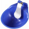 Plastová napájačka s jazýčkom z nehrdzavejúcej ocele a medeným ventilom, modrá