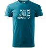 Play Eat Sleep Repeat game - Klasické pánske tričko vyššej gramáže - S ( Tmavý tyrkys )