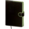 Diár Flip týždenný vreckový 9x14cm - čierno/zelený 2026