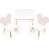 ARDITEX Detský drevený stolík + 2 stoličky MINNIE MOUSE Iconic, WD16730