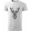 Jeleň kresba - Tričko extra veľké (5-8XL) - 5XL ( Biela )