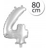FUN RAG 8Silver 62804 Mini fóliový balón číslo 4 strieborný 80 cm