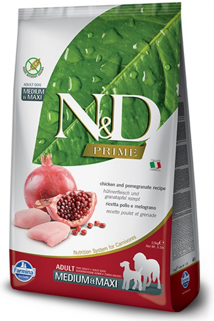 N&D PRIME DOG Adult M/L Chicken & Pomegranate 2,5 kg