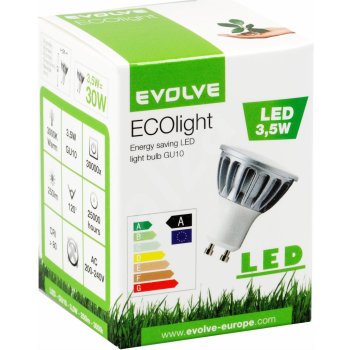 Evolveo EcoLight LED žiarovka 3.5W LED GU10 teplé biele svetlo svietivosť  250l nahrádza klasickú 30W žiarovku teplota chromatickosti 1ks od 2,18 € -  Heureka.sk