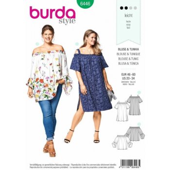 Burda Strih Burda 6446 - Letné šaty a tunika Carmen pre plnoštíhle od 6,57  € - Heureka.sk