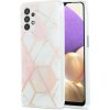 Gumený kryt MARBLE na Samsung Galaxy A13 - Ružovobiela