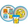 Protišmyková sada plastového riadu s kelímkom Pokemon