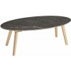 tectake 405383 oválny konferenčný stolík acerra,mramorový vzhľad 100x50x34,5 cm - prírodné