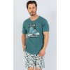 Pánske pyžamo Street - letné so šortkami 2XL Zelená Krátke