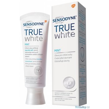 Sensodyne True white mint zubná pasta 75 ml + zubná kefka soft