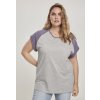Tričko Urban Classics Ladies Contrast Raglan Tee - grey/dustypurple XL