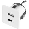 FURNIKA vestavná USB nabíječka bílé barvy 1xTYP-A+C